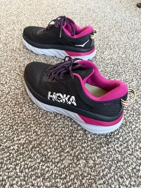 Hoka Black and Pink Women's Running Sneakers